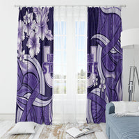 Utah State Polynesian Heritage Window Curtain Floral Tribal Pattern Tropical Flowers