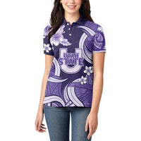 Utah State Polynesian Heritage Women Polo Shirt Floral Tribal Pattern Tropical Flowers