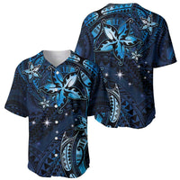 Hawaii Makahiki Season Baseball Jersey Floral Tribal Tattoo Blue Galaxy LT05 - Polynesian Pride