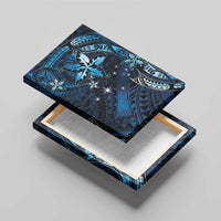 Hawaii Makahiki Season Canvas Wall Art Floral Tribal Tattoo Blue Galaxy