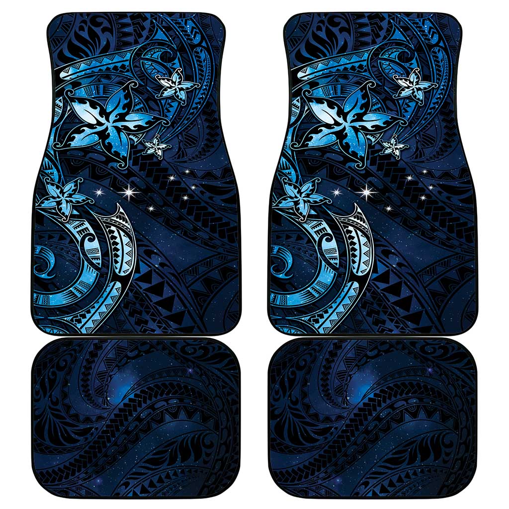 Hawaii Makahiki Season Car Mats Floral Tribal Tattoo Blue Galaxy