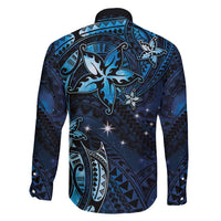 Hawaii Makahiki Season Family Matching Short Sleeve Bodycon Dress and Hawaiian Shirt Floral Tribal Tattoo Blue Galaxy LT05 - Polynesian Pride