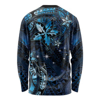 Hawaii Makahiki Season Long Sleeve Shirt Floral Tribal Tattoo Blue Galaxy
