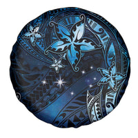 Hawaii Makahiki Season Spare Tire Cover Floral Tribal Tattoo Blue Galaxy