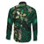Hawaii Makahiki Season Family Matching Puletasi and Hawaiian Shirt Floral Tribal Tattoo Green Galaxy
