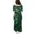 Hawaii Makahiki Season Puletasi Floral Tribal Tattoo Green Galaxy