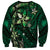 Hawaii Makahiki Season Sweatshirt Floral Tribal Tattoo Green Galaxy