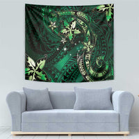 Hawaii Makahiki Season Tapestry Floral Tribal Tattoo Green Galaxy