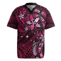 Hawaii Makahiki Season Rugby Jersey Floral Tribal Tattoo Pink Galaxy