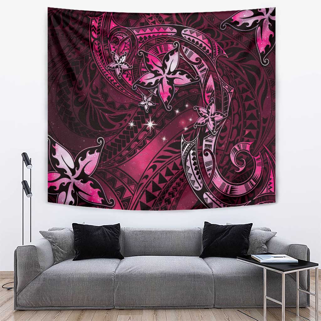 Hawaii Makahiki Season Tapestry Floral Tribal Tattoo Pink Galaxy LT05 Pink - Polynesian Pride