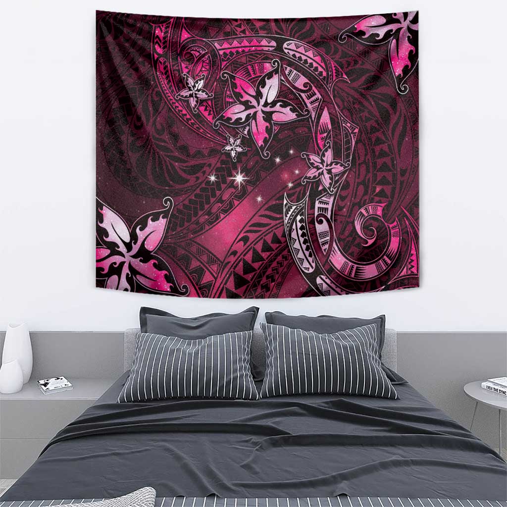 Hawaii Makahiki Season Tapestry Floral Tribal Tattoo Pink Galaxy