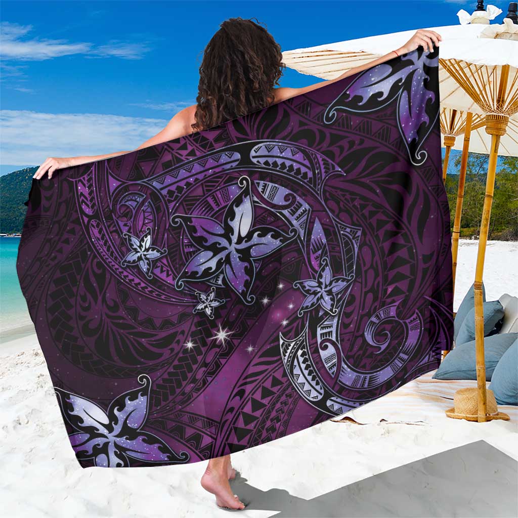 Hawaii Makahiki Season Sarong Floral Tribal Tattoo Purple Galaxy LT05 One Size 44 x 66 inches Purple - Polynesian Pride