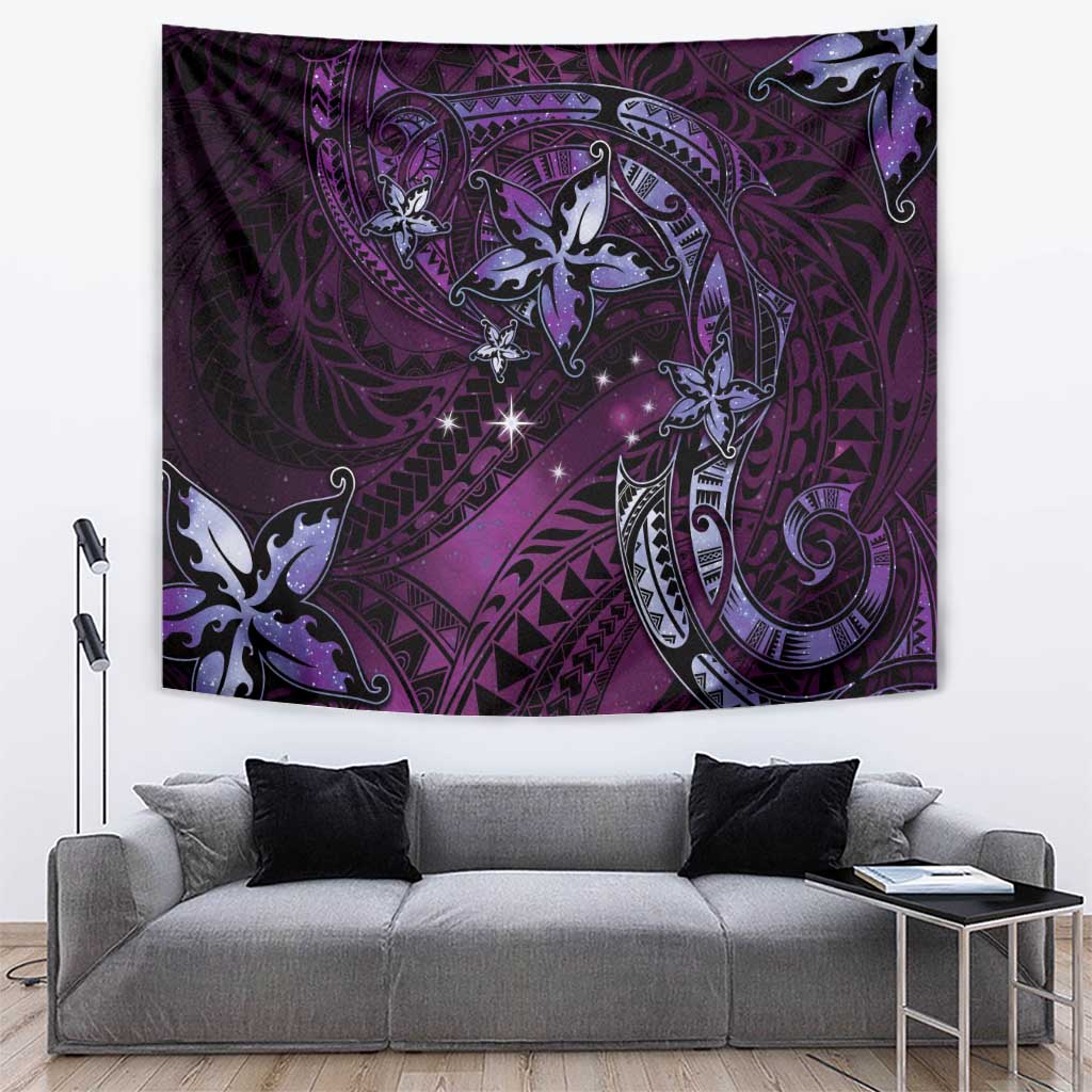 Hawaii Makahiki Season Tapestry Floral Tribal Tattoo Purple Galaxy LT05 Purple - Polynesian Pride