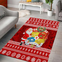 Tonga Christmas Area Rug Kilisimasi Fiefia Santas Coat Of Arms LT05 - Polynesian Pride