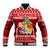 Personalized Tonga Christmas Baseball Jacket Kilisimasi Fiefia Santas Coat Of Arms LT05 Unisex Red - Polynesian Pride