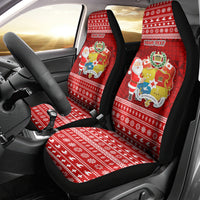 Personalized Tonga Christmas Car Seat Cover Kilisimasi Fiefia Santas Coat Of Arms LT05 - Polynesian Pride