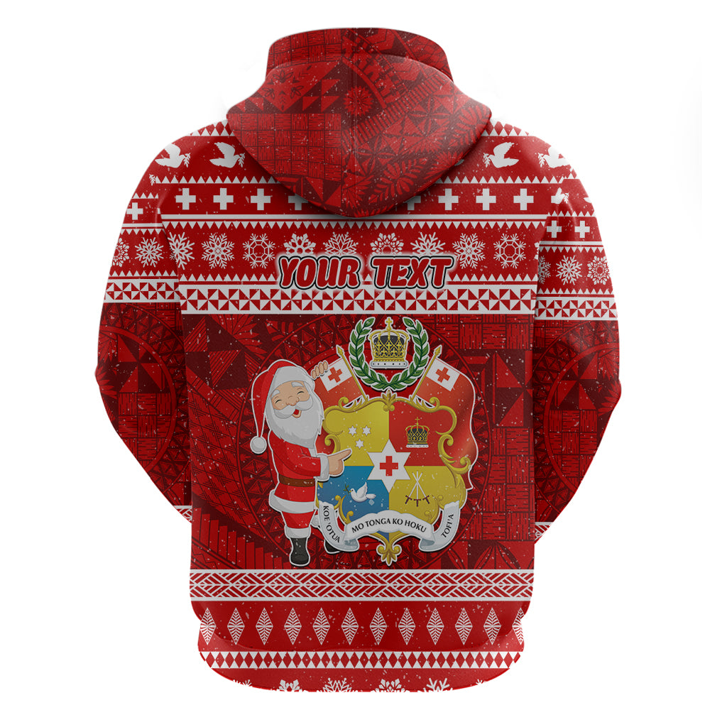 Personalized Tonga Christmas Hoodie Kilisimasi Fiefia Santas Coat Of Arms LT05 - Polynesian Pride