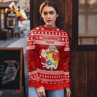 Personalised Tonga Christmas Ugly Christmas Sweater Kilisimasi Fiefia Santas Coat Of Arms LT05 - Polynesian Pride