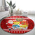 Tonga Christmas Round Carpet Kilisimasi Fiefia Santas Coat Of Arms LT05 - Polynesian Pride