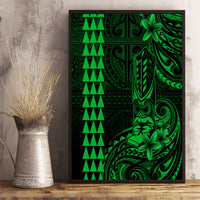 Hawaii Hauoli Makahiki Hou Canvas Wall Art Lono Hawaiian God Kakau Polynesian Tribal Green LT05 - Polynesian Pride