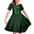Personalized Hawaii Hauoli Makahiki Hou Kid Short Sleeve Dress Lono Hawaiian God Kakau Polynesian Tribal Green LT05 KID Green - Polynesian Pride