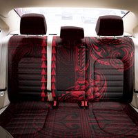 Hawaii Hauoli Makahiki Hou Back Car Seat Cover Lono Hawaiian God Kakau Polynesian Tribal Red