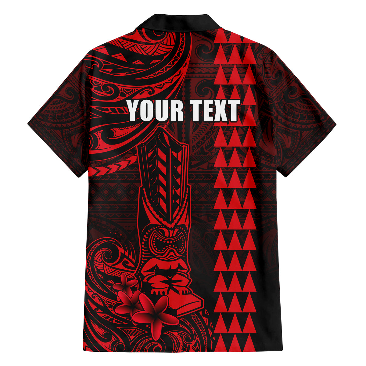 Personalized Hawaii Hauoli Makahiki Hou Family Matching Off Shoulder Short Dress and Hawaiian Shirt Lono Hawaiian God Kakau Polynesian Tribal Red LT05 - Polynesian Pride