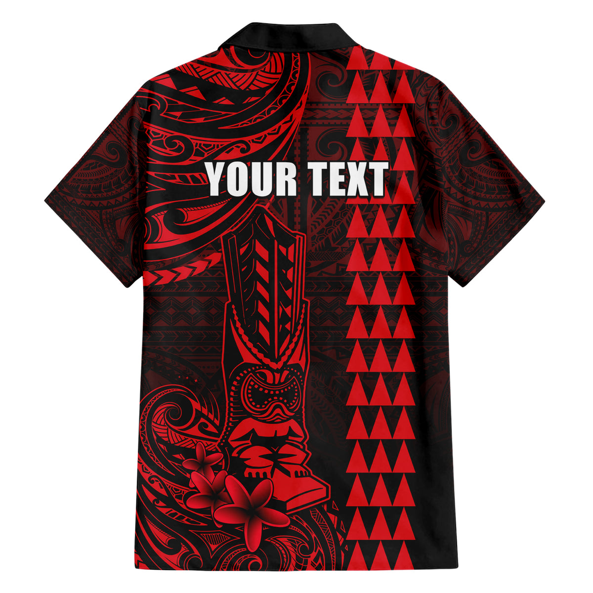 Personalized Hawaii Hauoli Makahiki Hou Hawaiian Shirt Lono Hawaiian God Kakau Polynesian Tribal Red LT05 - Polynesian Pride