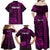 Personalized Hawaii Hauoli Makahiki Hou Family Matching Off Shoulder Maxi Dress and Hawaiian Shirt Lono Hawaiian God Kakau Polynesian Tribal Pink LT05 - Polynesian Pride