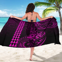 Hawaii Hauoli Makahiki Hou Sarong Lono Hawaiian God Kakau Polynesian Tribal Pink LT05 - Polynesian Pride