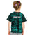 Personalized Hawaii Hauoli Makahiki Hou Kid T Shirt Lono Hawaiian God Kakau Polynesian Tribal Turquoise LT05 - Polynesian Pride