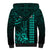 Personalized Hawaii Hauoli Makahiki Hou Sherpa Hoodie Lono Hawaiian God Kakau Polynesian Tribal Turquoise LT05 - Polynesian Pride