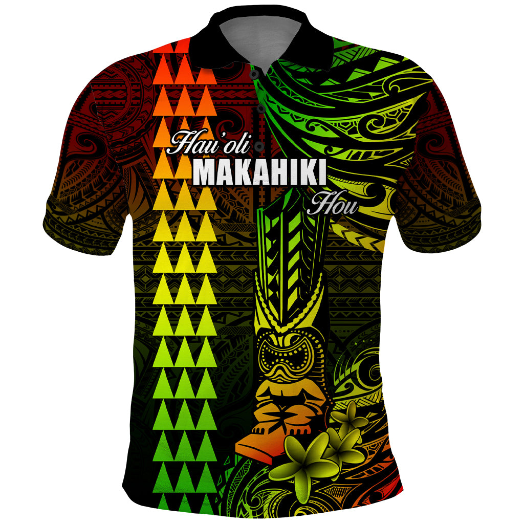 Personalized Hawaii Hauoli Makahiki Hou Polo Shirt Lono Hawaiian God Kakau Polynesian Tribal Reggae LT05 Reggae - Polynesian Pride