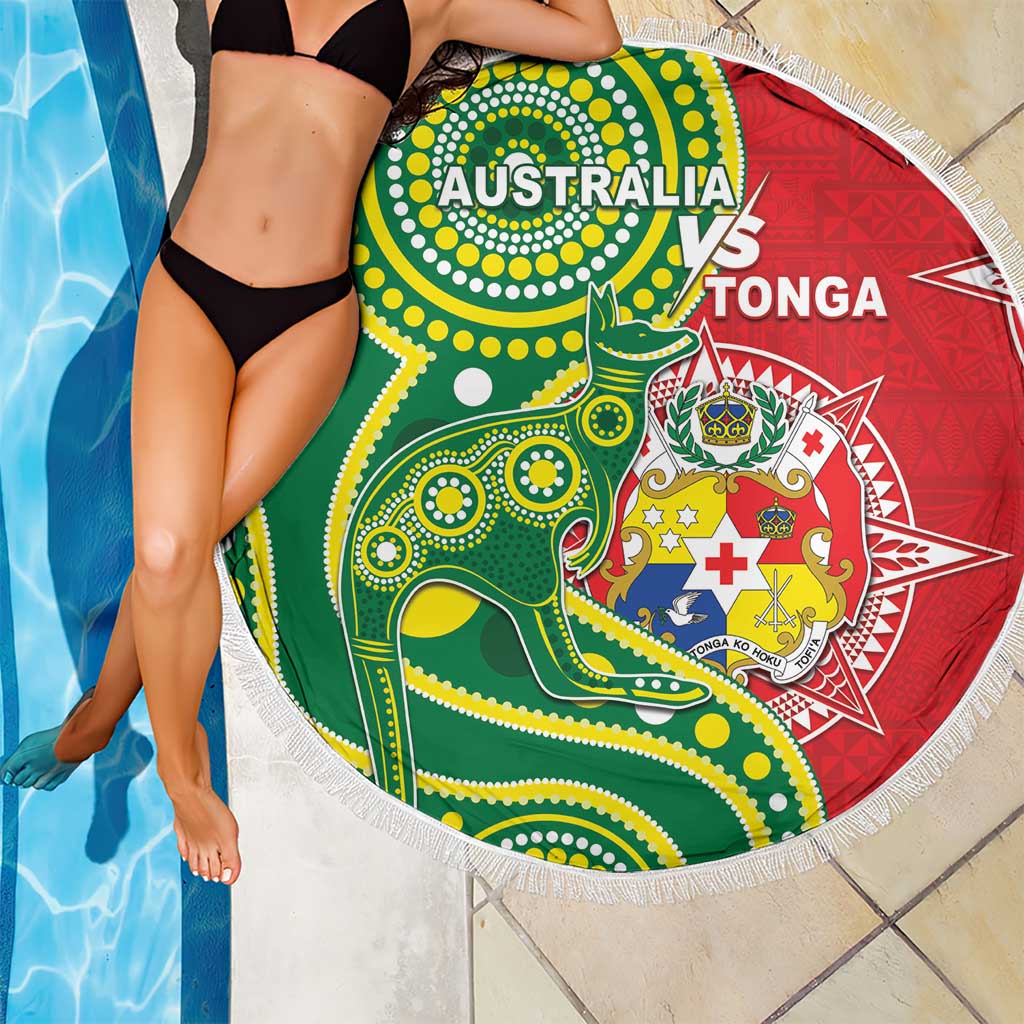 Tonga Australia Rugby Beach Blanket Kangaroos And Tonga Mate Maa Together