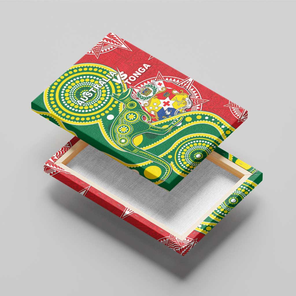 Tonga Australia Rugby Canvas Wall Art Kangaroos And Tonga Mate Maa Together