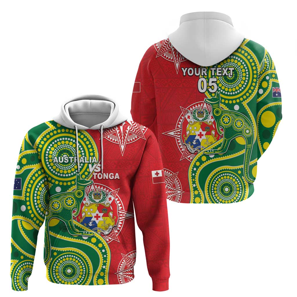 Custom Tonga Australia Rugby Hoodie Kangaroos And Tonga Mate Maa Together