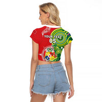 Custom Tonga Australia Rugby Raglan Cropped T Shirt Kangaroos And Tonga Mate Maa Together