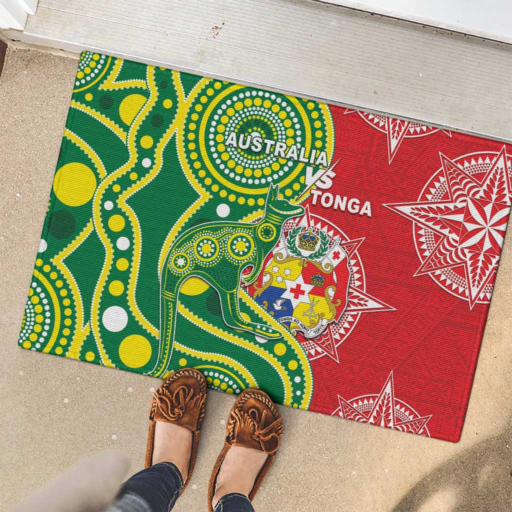 Tonga Australia Rugby Rubber Doormat Kangaroos And Tonga Mate Maa Together