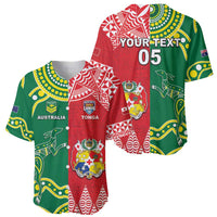 Custom Tonga XIII And Australia Kangaroos Baseball Jersey Mate Maa Tongan Ngatu With Aboriginal LT05 - Polynesian Pride