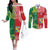 Custom Tonga XIII And Australia Kangaroos Couples Matching Off The Shoulder Long Sleeve Dress and Long Sleeve Button Shirt Mate Maa Tongan Ngatu With Aboriginal