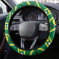 Tonga XIII And Australia Kangaroos Steering Wheel Cover Mate Maa Tongan Ngatu With Aboriginal LT05 - Polynesian Pride