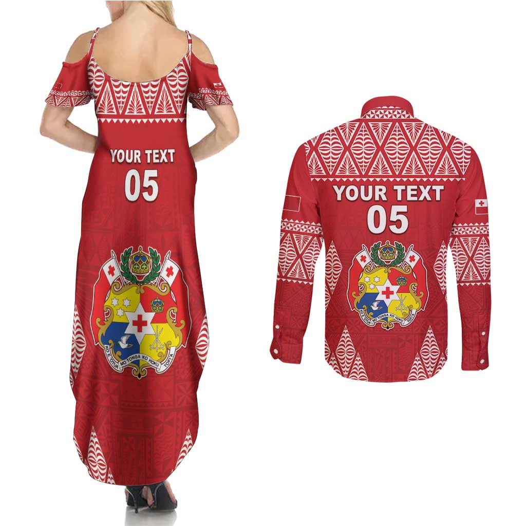 Custom Tonga Rugby Couples Matching Summer Maxi Dress and Long Sleeve Button Shirt Tonga Mate Ma'a Take The Lead