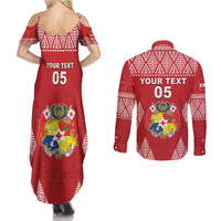 Custom Tonga Rugby Couples Matching Summer Maxi Dress and Long Sleeve Button Shirt Tonga Mate Ma'a Take The Lead