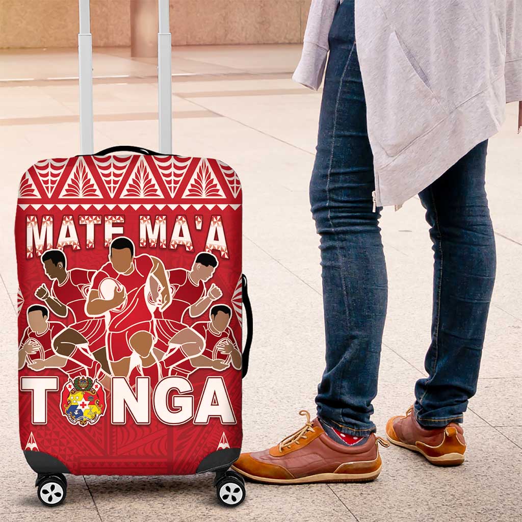 Tonga Rugby Luggage Cover Tonga Mate Ma'a Take The Lead LT05 Red - Polynesian Pride