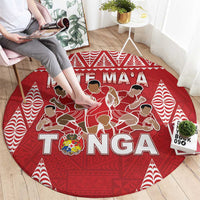 Tonga Rugby Round Carpet Tonga Mate Ma'a Take The Lead LT05 - Polynesian Pride