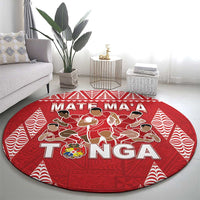 Tonga Rugby Round Carpet Tonga Mate Ma'a Take The Lead LT05 - Polynesian Pride