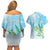 Personalised 2025 Aloha Hawaii Couples Matching Off Shoulder Short Dress and Hawaiian Shirt Tropical Flowers And Honu