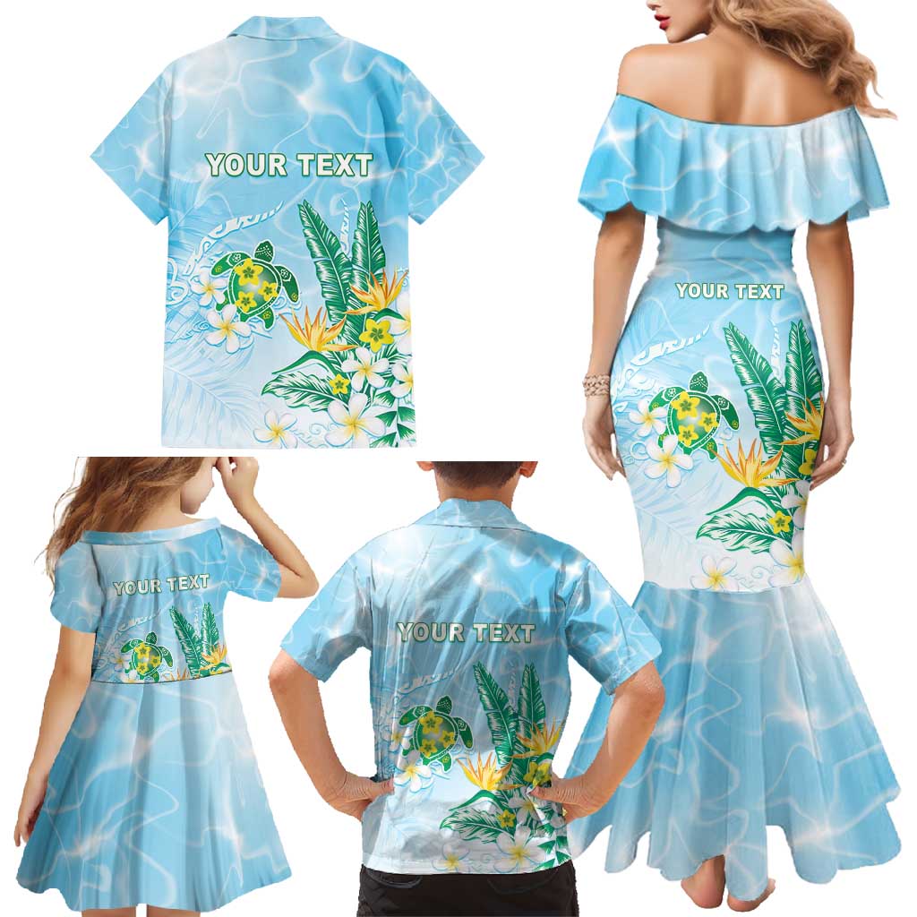Personalised 2025 Aloha Hawaii Family Matching Mermaid Dress and Hawaiian Shirt Tropical Flowers And Honu
