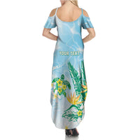Personalised 2025 Aloha Hawaii Family Matching Summer Maxi Dress and Hawaiian Shirt Tropical Flowers And Honu