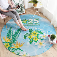 2025 Aloha Hawaii Round Carpet Tropical Flowers And Honu LT05 - Polynesian Pride